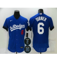 Men Los Angeles Dodgers 6 Trea Turner Blue 2 20 Patch City Connect Flex Base Stitched Jersey Men Los Angeles Dodgers 6 Trea Turner Blue 2 20 Patch City Connect Flex Base Stitched Jersey