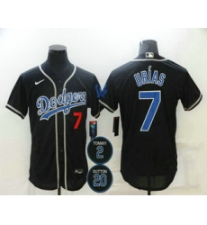 Men Los Angeles Dodgers 7 Julio Urias Black Blue 2 20 Patch Stitched MLB Flex Base Nike Jersey Men Los Angeles Dodgers 7 Julio Urias Black Blue 2 20 Patch Stitched MLB Flex Base Nike Jersey