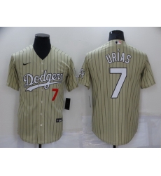 Men Los Angeles Dodgers 7 Julio Urias Cream Cool Base Stitched jersey Men Los Angeles Dodgers 7 Julio Urias Cream Cool Base Stitched jersey