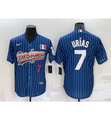 Men Los Angeles Dodgers 7 Julio Urias Navy Mexico Rainbow Cool Base Stitched Baseball Jersey Men Los Angeles Dodgers 7 Julio Urias Navy Mexico Rainbow Cool Base Stitched Baseball Jersey