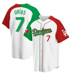 Men Los Angeles Dodgers 7 Julio Urias White Mexican Heritage Cool Base Stitched Baseball Jersey Men Los Angeles Dodgers 7 Julio Urias White Mexican Heritage Cool Base Stitched Baseball Jersey