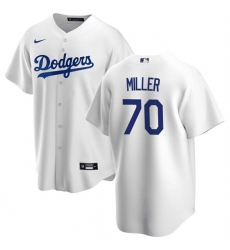 Men Los Angeles Dodgers 70 Bobby Miller White Cool Base Stitched Baseball Jersey Men Los Angeles Dodgers 70 Bobby Miller White Cool Base Stitched Baseball Jersey
