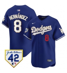 Men Los Angeles Dodgers 8 Enrique Hernandez Royal 2024 Jackie Robinson Patch Stitched Jersey Men Los Angeles Dodgers 8 Enrique Hernandez Royal 2024 Jackie Robinson Patch Stitched Jersey