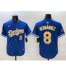 Men Los Angeles Dodgers 8 Enrique Hernandez Royal 2025 Gold Collection Limited Stitched Baseball Jersey