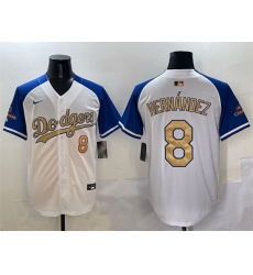 Men Los Angeles Dodgers 8 Enrique Hernandez White Royal Gold 2024 World Series Champions Vapor Limited Stitched Baseball Jersey 189 Men Los Angeles Dodgers 8 Enrique Hernandez White Royal Gold 2024 World Series Champions Vapor Limited Stitched Baseball Jersey 189