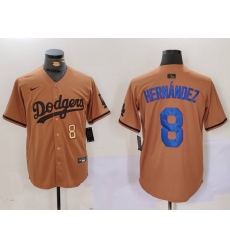 Men Los Angeles Dodgers 8 Kike Hernandez Brown Cool Base Stitched Baseball Jersey 2 Men Los Angeles Dodgers 8 Kike Hernandez Brown Cool Base Stitched Baseball Jersey 2