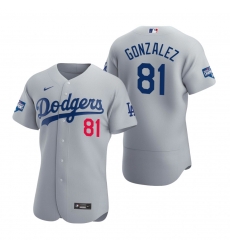 Men Los Angeles Dodgers 81 Victor Gonzalez Gray 2020 World Series Champions Flex Base Jersey Men Los Angeles Dodgers 81 Victor Gonzalez Gray 2020 World Series Champions Flex Base Jersey