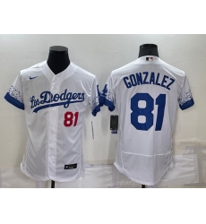 Men Los Angeles Dodgers 81 Victor Gonzalez White City Connect Flex Base Stitched Baseball Jersey Men Los Angeles Dodgers 81 Victor Gonzalez White City Connect Flex Base Stitched Baseball Jersey