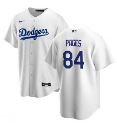 Men Los Angeles Dodgers 84 Andy Pages White Cool Base Stitched Baseball Jersey Men Los Angeles Dodgers 84 Andy Pages White Cool Base Stitched Baseball Jersey