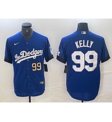 Men Los Angeles Dodgers 99 Joe Kelly Blue City Connect Cool Base Stitched Baseball Jersey 2 Men Los Angeles Dodgers 99 Joe Kelly Blue City Connect Cool Base Stitched Baseball Jersey 2