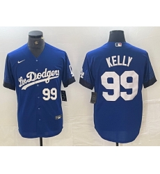 Men Los Angeles Dodgers 99 Joe Kelly Blue City Connect Cool Base Stitched Baseball Jersey 3 Men Los Angeles Dodgers 99 Joe Kelly Blue City Connect Cool Base Stitched Baseball Jersey 3