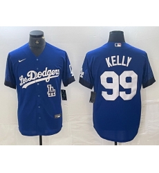 Men Los Angeles Dodgers 99 Joe Kelly Blue City Connect Cool Base Stitched Baseball Jersey Men Los Angeles Dodgers 99 Joe Kelly Blue City Connect Cool Base Stitched Baseball Jersey