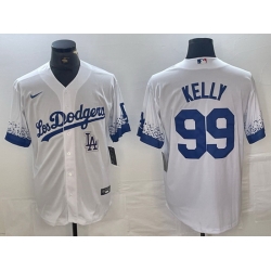 Men Los Angeles Dodgers 99 Joe Kelly White City Connect Cool Base Stitched Baseball Jersey 6