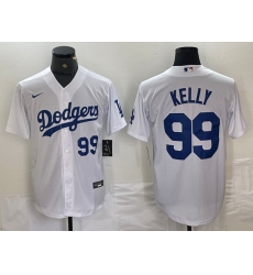 Men Los Angeles Dodgers 99 Joe Kelly White Cool Base Stitched Baseball Jersey 8 Men Los Angeles Dodgers 99 Joe Kelly White Cool Base Stitched Baseball Jersey 8