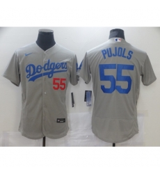 Men Los Angeles Dodgers Albert Pujols 55 Grey Nike Road Flex Base Authentic Collection Baseball Jersey Men Los Angeles Dodgers Albert Pujols 55 Grey Nike Road Flex Base Authentic Collection Baseball Jersey