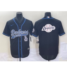 Men Los Angeles Dodgers Black Team Big Logo With Patch Cool Base Stitched Baseball Jersey Men Los Angeles Dodgers Black Team Big Logo With Patch Cool Base Stitched Baseball Jersey