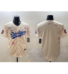 Men Los Angeles Dodgers Blank Cream 2025 Tokyo Series Limited Stitched Baseball Jersey Men Los Angeles Dodgers Blank Cream 2025 Tokyo Series Limited Stitched Baseball Jersey