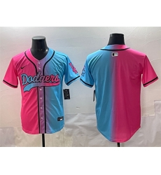 Men Los Angeles Dodgers Blank Pink Blue Limited Stitched Baseball Jersey Men Los Angeles Dodgers Blank Pink Blue Limited Stitched Baseball Jersey