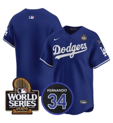 Men Los Angeles Dodgers Blank Royal 2024 World Series With Fernando Memorial Patch Limited Stitched Baseball Jersey Men Los Angeles Dodgers Blank Royal 2024 World Series With Fernando Memorial Patch Limited Stitched Baseball Jersey