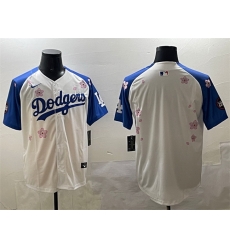 Men Los Angeles Dodgers Blank White Royal 2025 Tokyo Series Limited Stitched Baseball Jersey Men Los Angeles Dodgers Blank White Royal 2025 Tokyo Series Limited Stitched Baseball Jersey