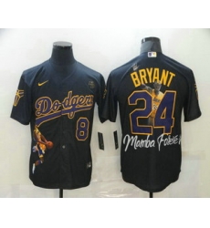 Men Los Angeles Dodgers Front 8 Back 24 Kobe Bryant Black With KB Patch Cool Base Stitched MLB Fashion Jersey Men Los Angeles Dodgers Front 8 Back 24 Kobe Bryant Black With KB Patch Cool Base Stitched MLB Fashion Jersey
