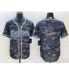 Men Los Angeles Dodgers Gray Camo Team Big Logo Cool Base With Patch Stitched Baseball JerseyS Men Los Angeles Dodgers Gray Camo Team Big Logo Cool Base With Patch Stitched Baseball JerseyS