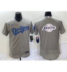 Men Los Angeles Dodgers Grey Team Big Logo Flex Base Stitched Baseball Jersey Men Los Angeles Dodgers Grey Team Big Logo Flex Base Stitched Baseball Jersey