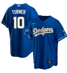 Men Los Angeles Dodgers Justin Turner 10 Championship Gold Trim Blue Limited All Stitched Cool Base Jersey Men Los Angeles Dodgers Justin Turner 10 Championship Gold Trim Blue Limited All Stitched Cool Base Jersey