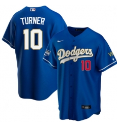 Men Los Angeles Dodgers Justin Turner 10 Championship Gold Trim Blue Limited All Stitched Flex Base Jersey Men Los Angeles Dodgers Justin Turner 10 Championship Gold Trim Blue Limited All Stitched Flex Base Jersey