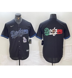 Men Los Angeles Dodgers Team Big Logo Black Cool Base Stitched Baseball Jersey 10 Men Los Angeles Dodgers Team Big Logo Black Cool Base Stitched Baseball Jersey 10