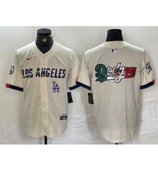 Men Los Angeles Dodgers Team Big Logo Cream Stitched Baseball Jersey 001 Men Los Angeles Dodgers Team Big Logo Cream Stitched Baseball Jersey 001