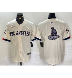 Men Los Angeles Dodgers Team Big Logo Cream Stitched Baseball Jersey 3 Men Los Angeles Dodgers Team Big Logo Cream Stitched Baseball Jersey 3