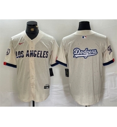 Men Los Angeles Dodgers Team Big Logo Cream Stitched Baseball Jersey Men Los Angeles Dodgers Team Big Logo Cream Stitched Baseball Jersey