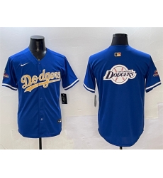 Men Los Angeles Dodgers Team Big Logo Royal 2025 Gold Collection Limited Stitched Baseball Jersey 002
