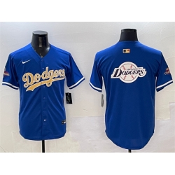 Men Los Angeles Dodgers Team Big Logo Royal 2025 Gold Collection Limited Stitched Baseball Jersey 002