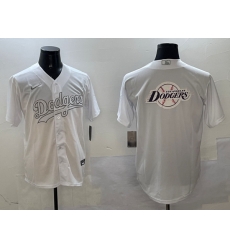 Men Los Angeles Dodgers Team Big Logo White Cool Base Stitched Baseball Jersey 1