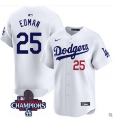 Men Los Angeles Dodgers Tommy Edman 25 White Flex Base 2024 Champion Stitched MLB Jersey Men Los Angeles Dodgers Tommy Edman 25 White Flex Base 2024 Champion Stitched MLB Jersey