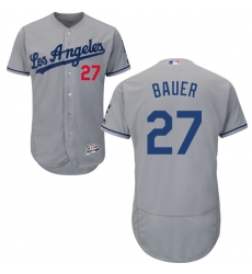 Men Los Angeles Dodgers Trevor Bauer Grey Flex Base Jersey Men Los Angeles Dodgers Trevor Bauer Grey Flex Base Jersey
