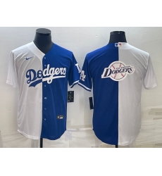 Men Los Angeles Dodgers White Blue Split Team Big Logo Cool Base Stitched Baseball Jersey Men Los Angeles Dodgers White Blue Split Team Big Logo Cool Base Stitched Baseball Jersey