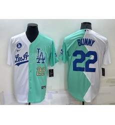 Men Nike Los Angeles Dodgers 22 Bad Bunny 2022 All Star White Green Cool Base Stitched Baseball Jerseys Men Nike Los Angeles Dodgers 22 Bad Bunny 2022 All Star White Green Cool Base Stitched Baseball Jerseys