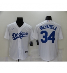 Men Nike Los Angeles Dodgers 34 Fernando Valenzuela White Jersey Men Nike Los Angeles Dodgers 34 Fernando Valenzuela White Jersey