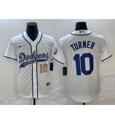 Men's Los Angeles Dodgers #10 Justin Turner Number White With Patch Cool Base Stitched Baseball Jersey Men's Los Angeles Dodgers #10 Justin Turner Number White With Patch Cool Base Stitched Baseball Jersey
