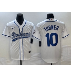 Men's Los Angeles Dodgers #10 Justin Turner White With Patch Cool Base Stitched Baseball Jersey1 Men's Los Angeles Dodgers #10 Justin Turner White With Patch Cool Base Stitched Baseball Jersey1