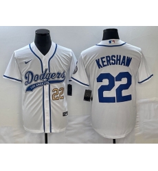 Men's Los Angeles Dodgers #22 Clayton Kershaw Number White Cool Base Stitched Baseball Jersey Men's Los Angeles Dodgers #22 Clayton Kershaw Number White Cool Base Stitched Baseball Jersey
