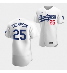 Men's Los Angeles Dodgers #25 Trayce Thompson White Flex Base Stitched Jersey Men's Los Angeles Dodgers #25 Trayce Thompson White Flex Base Stitched Jersey