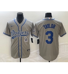 Men's Los Angeles Dodgers #3 Chris Taylor Grey With Patch Cool Base Stitched Baseball Jersey Men's Los Angeles Dodgers #3 Chris Taylor Grey With Patch Cool Base Stitched Baseball Jersey
