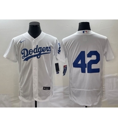 Men's Los Angeles Dodgers #42 Jackie Robinson White No Name Stitched Flex Base Nike Jersey Men's Los Angeles Dodgers #42 Jackie Robinson White No Name Stitched Flex Base Nike Jersey