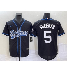 Men's Los Angeles Dodgers #5 Freddie Freeman Black Cool Base Stitched Baseball Jersey1 Men's Los Angeles Dodgers #5 Freddie Freeman Black Cool Base Stitched Baseball Jersey1