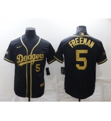 Men's Los Angeles Dodgers #5 Freddie Freeman Black Gold Stitched MLB Cool Base Nike Jersey Men's Los Angeles Dodgers #5 Freddie Freeman Black Gold Stitched MLB Cool Base Nike Jersey