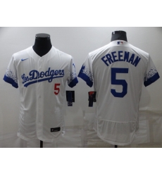 Men's Los Angeles Dodgers #5 Freddie Freeman White 2022 City Connect Flex Base Stitched Jersey Men's Los Angeles Dodgers #5 Freddie Freeman White 2022 City Connect Flex Base Stitched Jersey